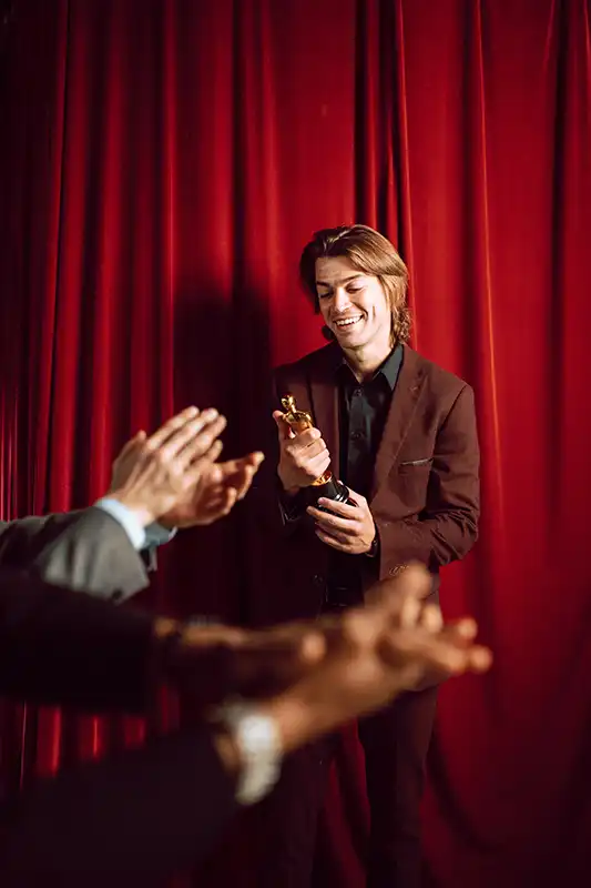 Award ceremony at a corporate event